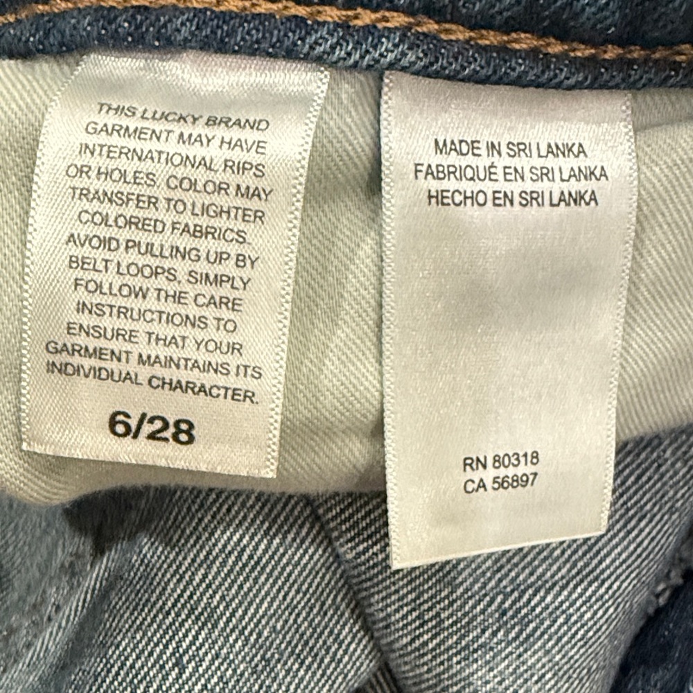 Lucky Brand Women's Frayed Jean Shorts - Dark Blue - Picture 7 of 7